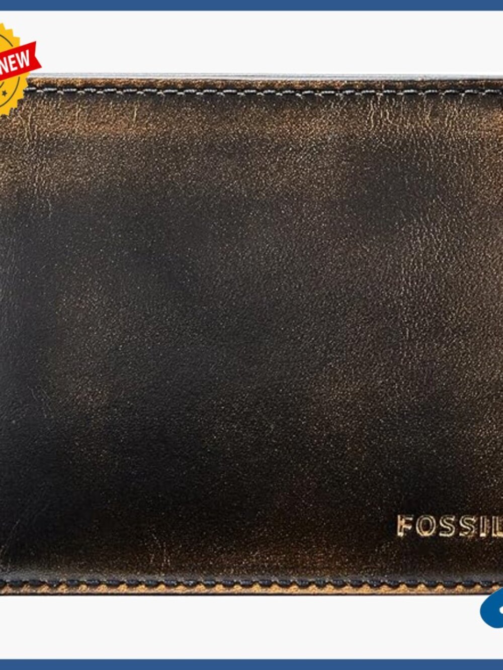 Men's Genuine Leather Bifold Wallet with RFID Protection and Flip ID